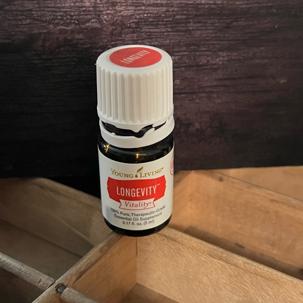 Young Living Longevity Vitality Oil with Red and White Label